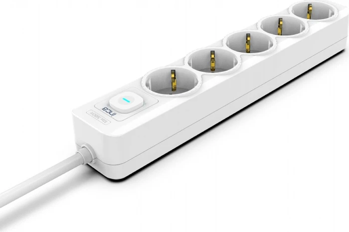 Inca IPW-44GB Steckdosenleiste mit Schalter, 5-fach, 1.5m, weiß