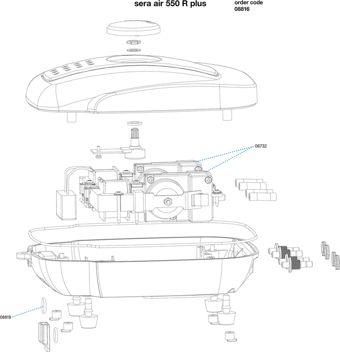 sera air 550R plus Aquarien-Luftpumpe, 550l/h
