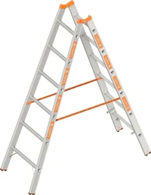 Layher Topic 1039 Alu 2-tlg. Stehleiter, 2x 6 Stufen