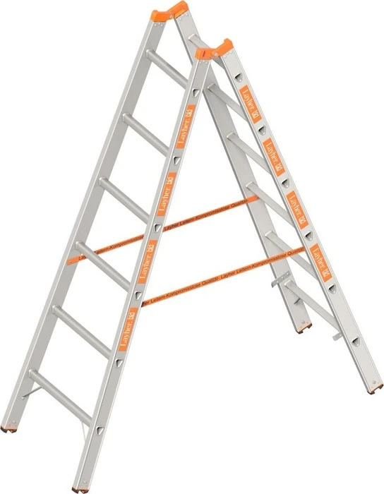 Layher Topic 1039 Alu 2-tlg. Stehleiter, 2x 6 Stufen