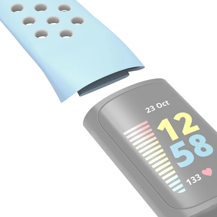 Hama Ersatzarmband für Fitbit Charge 5 Silikon blau/grau