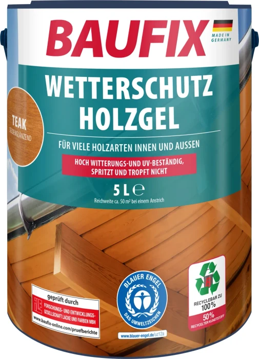 Baufix Wetterschutz Holzgel teak, 5l