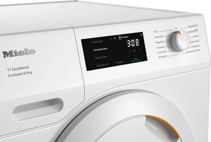 Miele T1 Excellence TEB655WP EcoSpeed & 8kg Wärmepumpentrockner lotosweiß