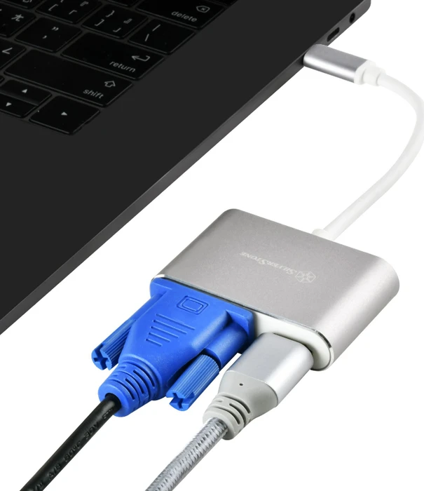 SilverStone EP16 USB-C VGA-HDMI Multiport-Adapter
