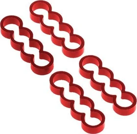 Alphacool Eiskamm Alu X4 Flat Kabelkamm 4mm, rot, 4er-Pack