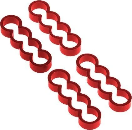 Alphacool Eiskamm Alu X4 Flat Kabelkamm 4mm, rot, 4er-Pack