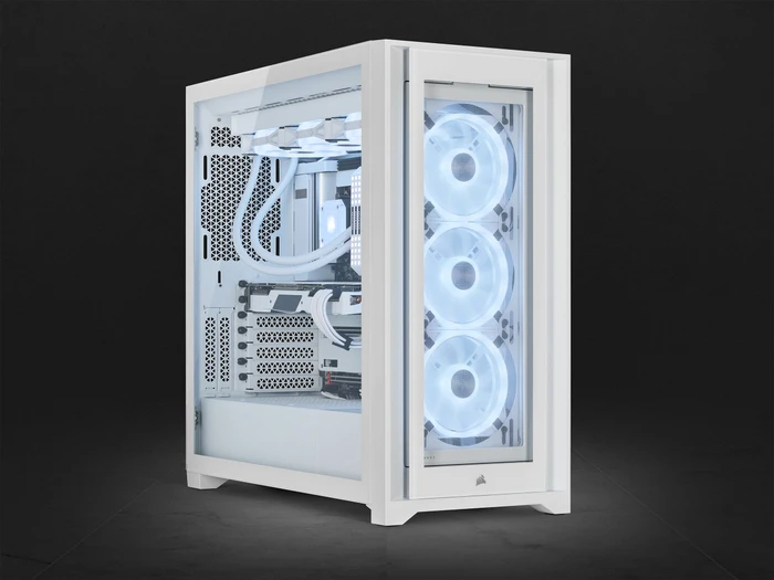 Corsair iCue 5000X RGB QL Edition, weiß, Glasfenster