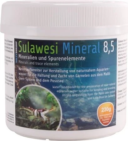SaltyShrimp Sulawesi Mineral ph 7.5 / ph 8.5, Mineralien und Spurenelemente für Sulawesi Garnelen und Schnecken - Sulawesisalz