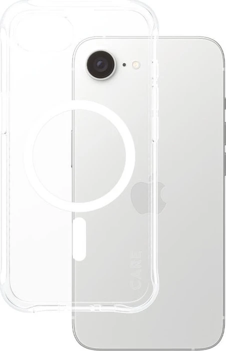 PanzerGlass Care Fashionable Case Samba Magnetic Qi für Apple iPhone 16e transparent/weiß