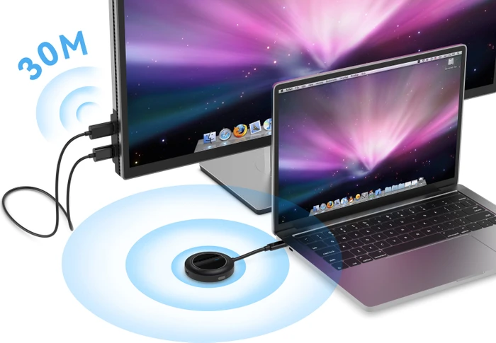 Conceptronic ATHERIC01B USB-C auf HDMI, Wireless Extender Kit Extender Set