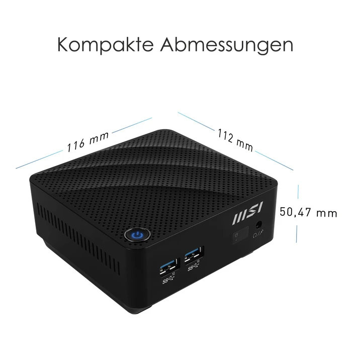 MSI Cubi N JSL-043EU, Celeron N4500, 4GB RAM, 128GB SSD, Windows 11 Pro