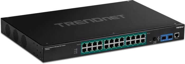 TRENDnet TI Hardened Industrial Rackmount Gigabit Managed Switch, 24x RJ-45, 2x SFP, 685W PoE+