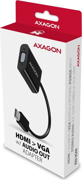 Axagon HDMI 1.4 Stecker auf VGA Buchse, aktiv, Adapterkabel, 15cm