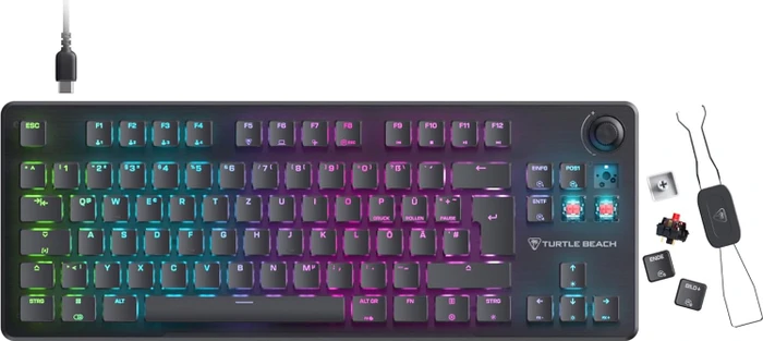 Turtle Beach Vulcan II TKL, schwarz, LEDs RGB, TITAN Mechanical Linear, USB, DE