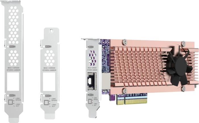 QNAP Dual M.2 2280 Netzwerkadapter mit NVMe, PCIe 4.0 x8, 1x 10GBase-T