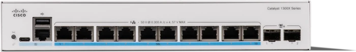 Cisco Catalyst 1300X Rackmount 5G Managed Switch, 10x RJ-45, 2x SFP28, 385W PoE++