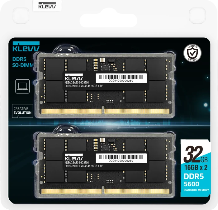 Klevv SO-DIMM 32GB Kit, DDR5-5600, CL46-46-46-90, retail