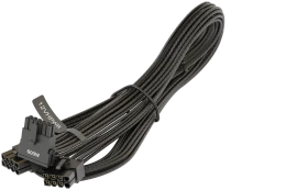 Seasonic 12VHPWR Cable, 600W PCIe 5.0 12VHPWR, 2x 8-Pin PCIe Stecker auf 16-Pin PCIe 5.0 12VHPWR Stecker, Adapterkabel, schwarz, 90° gewinkelt, 75cm
