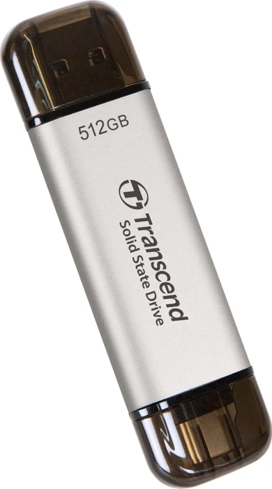 Transcend ESD310S 512GB Silver, USB-A + USB-C, USB 3.2 Gen 2×1