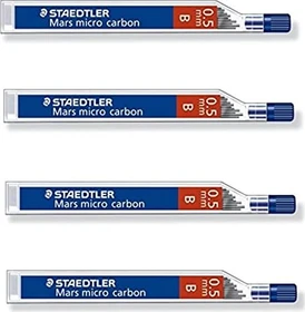 Staedtler Mars micro carbon 250 Druckbleistiftmine B 0.5mm graphit, 4er-Pack