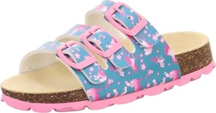 Superfit Fussbettpantoffel Sandale blau/grün (Junior)