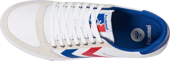 hummel Slimmer Stadil Low white/blue/red/gum (Herren)
