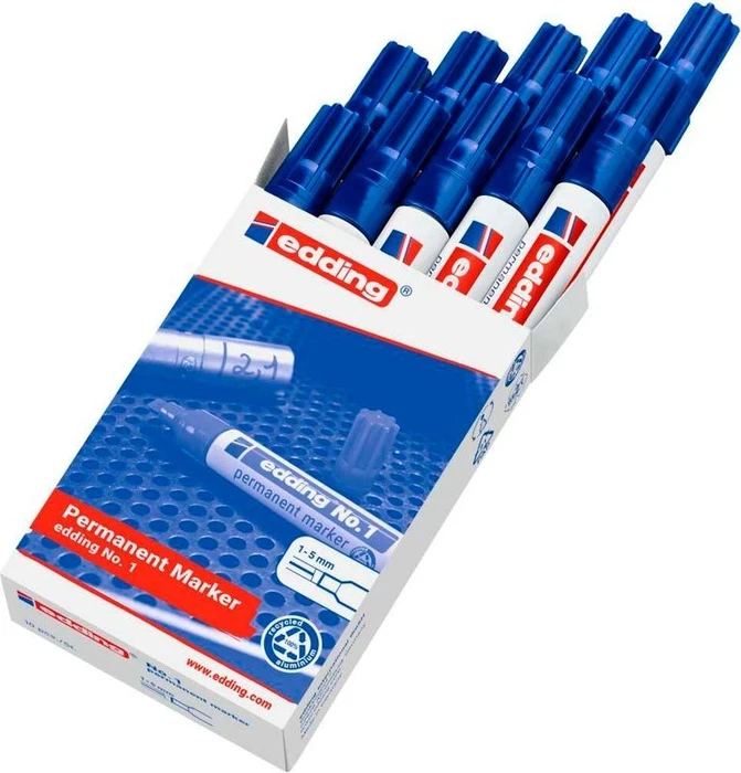 edding 1 Permanentmarker blau, 10er-Pack