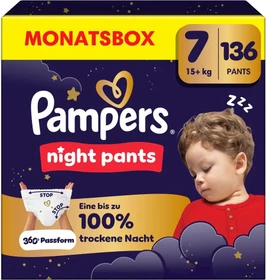 Pampers Baby-Dry night pants Gr.7 Einwegwindel, 15+kg, 136 Stück
