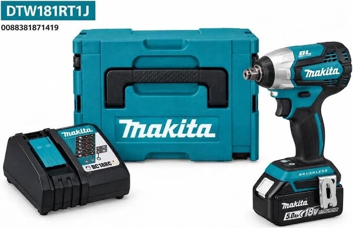 Makita DTW181RT1J Akku-Schlagschrauber inkl. MAKPAC + Akku 5.0Ah