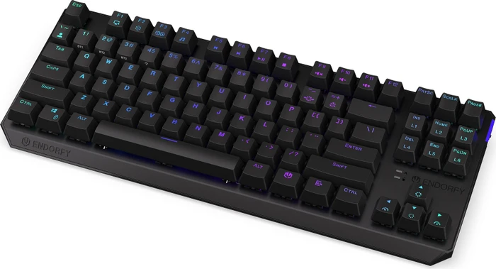 Endorfy Thock TKL Wireless, PBT, LEDs RGB, hot-swap, Black, Kailh Box BLACK, USB/Bluetooth, US