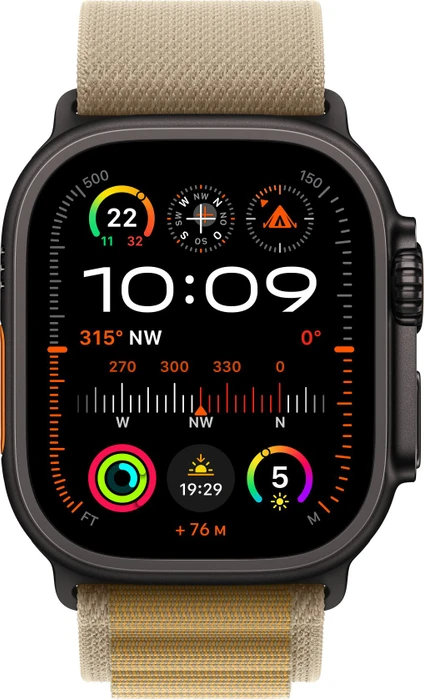 Apple Alpine Loop Small für Apple Watch Ultra (49mm) mandel/titan schwarz