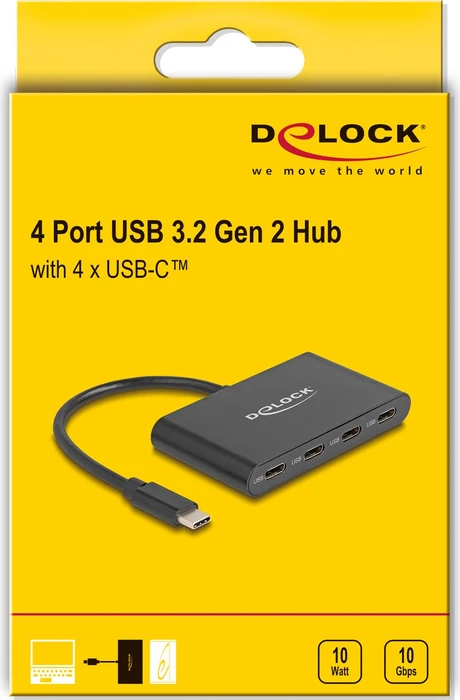 DeLOCK USB-Hub, 4x USB-C 3.1, USB-C 3.1 [Stecker]