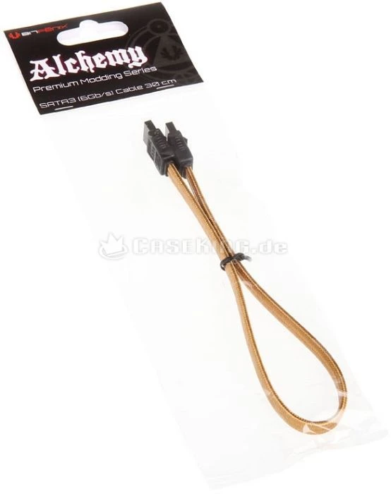 BitFenix Alchemy SATA 6Gb/s Kabel gold/schwarz 0.3m