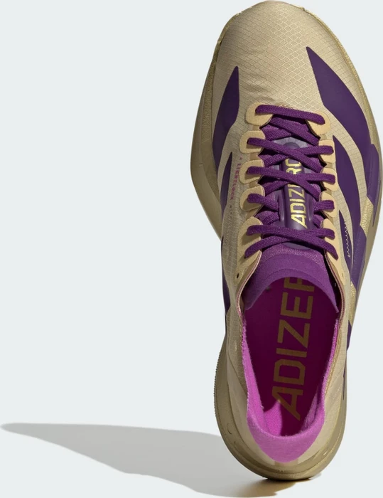 adidas Adizero Adios Pro 4 sand/rich purple/gold metallic (Damen)