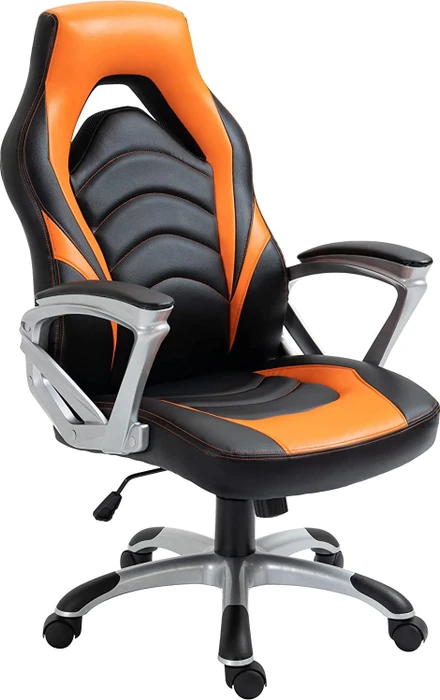 CLP Foxton Kunstleder Gamingstuhl, schwarz/orange