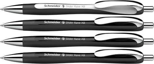Schneider Slider Rave XB Kugelschreiber schwarz/weiß, 4er-Set