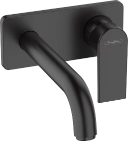 Hansgrohe Vernis Shape Einhebel-Waschtischmischer Unterputz für Wandmontage mit Auslauf 20.7cm mattschwarz