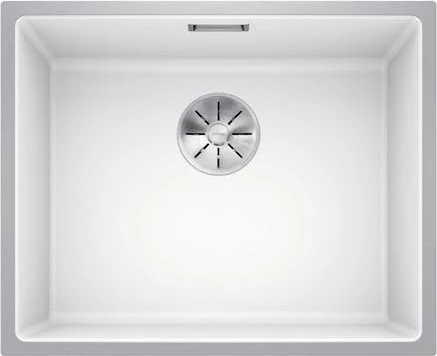 Blanco Subline 500-IF SteelFrame InFino Einbau Becken mittig mit Ablauffernbedienung weiß