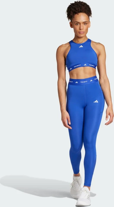 adidas Techfit Stash Pocket Full-Length Hose lang semi lucid blue (Damen)