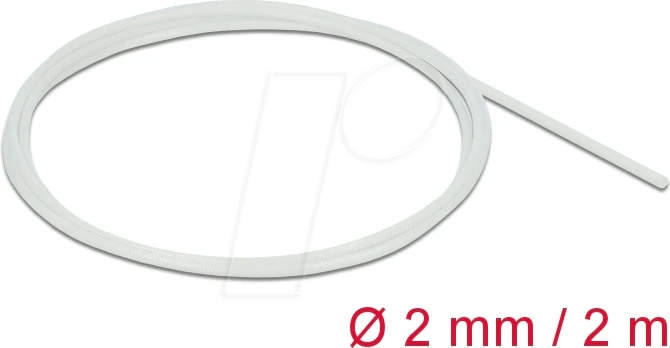 DeLOCK Schutzschlauch Glasfasergeflecht, 2mm, 2m, weiß