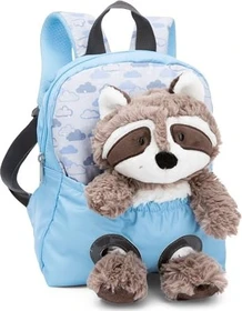 Nici Plüschtier Waschbär blau Kindergartenrucksack