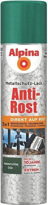 Alpina Farben Sprühmetallschutz-Lack Hammerschlag außen grün, 400ml