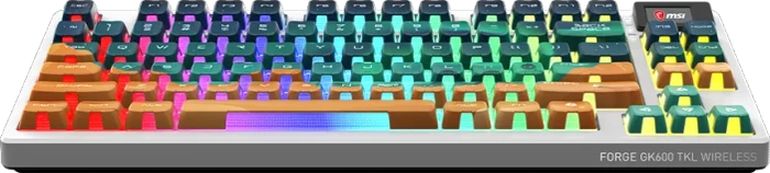 MSI FORGE GK600 TKL Wireless Mars, LEDs RGB, hot-swap, KKT Purple Star, USB/Bluetooth, US