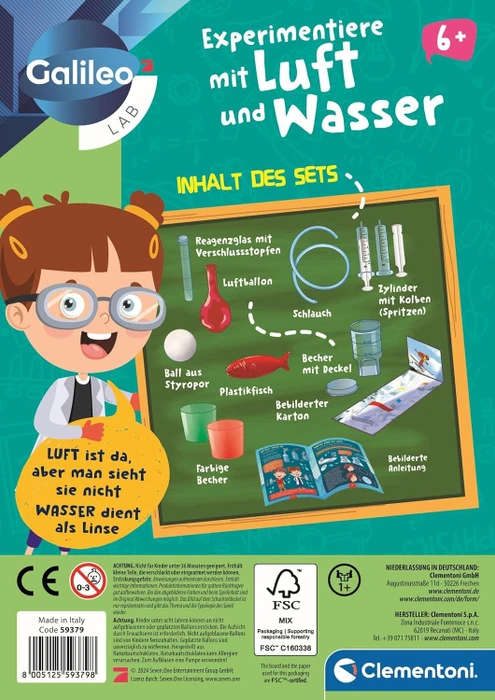 Clementoni Galileo Lab Experimentiere mit Luft und Wasser
