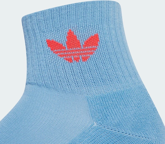 adidas Mid-Cut Crew Socken ash blue/night indigo/lucid red, 3 Paare