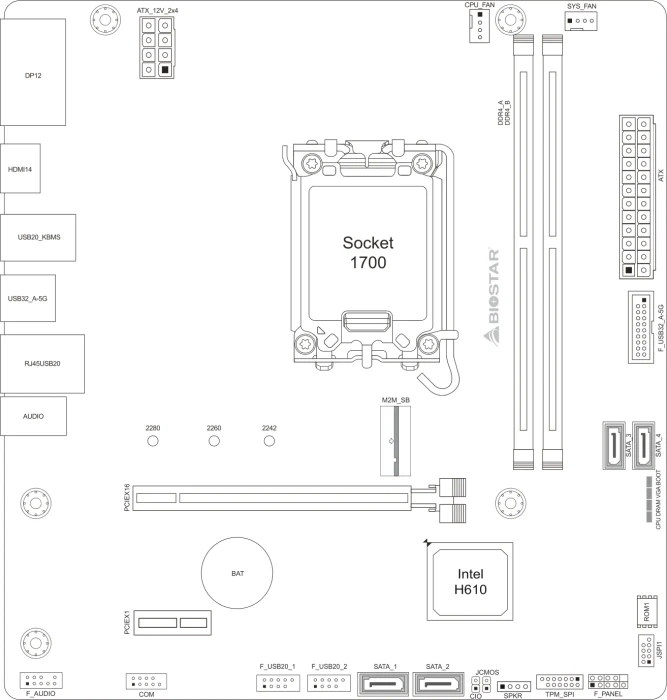 Biostar H610MS (Intel 1700)