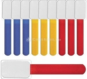 LABEL THE CABLE LTC Mini Tags Klett-Kabelbinder, farbig sortiert, 10er-Pack