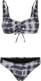 Urban Classics Lace Up Tie Dye Bikini-Set schwarz/weiß (Damen)