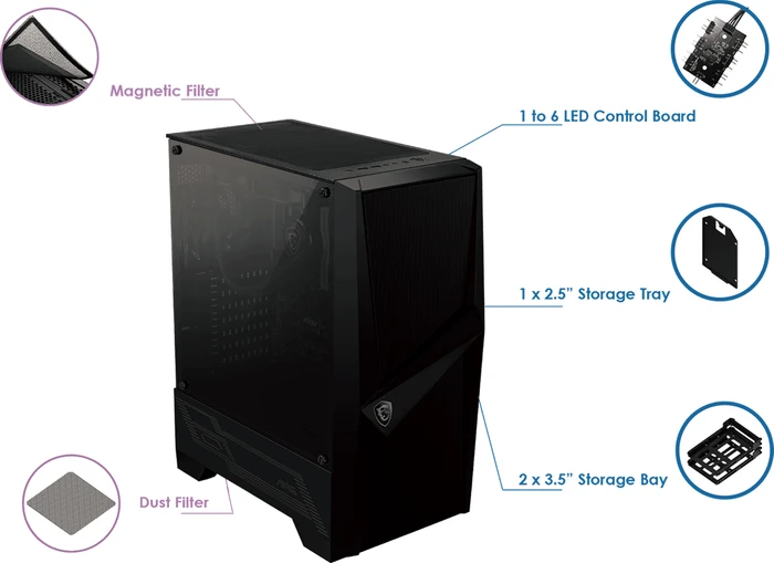 MSI MAG Forge 100R, Glasfenster