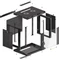 Lanberg 19" Wandschrank 9HE, hängend, Flat Pack, Glastür, IP20, RAL 9004, 600mm tief Vorschaubild